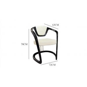 Leather Stainless Steel Modern Armrest Dining Chair Luxury Versace Design