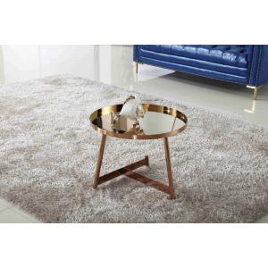 China Interior Stainless Steel Shining Coffee Table Round Rose Gold Living Room Furniture supplier