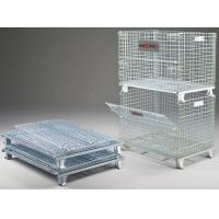 China Heavy Duty Industrial Wire Containers Customized Colors Wire Mesh Pallet Cages on sale