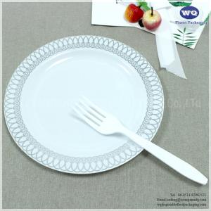 Wholesale 7.5 Inch Disposable PS Plate High Quality Plate For Wedding, Family Reunions Dinner Gold Plastic Plates