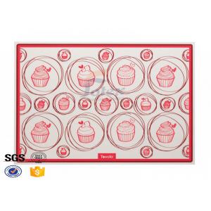 Custom Printing Pizza Non Stick Silicone Baking Mat Safety , Silicone Cookie Sheet