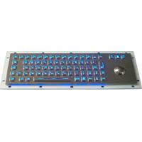 China IP65 Long stroke Backlit USB Keyboard with trackball , industrial metal keyboard on sale