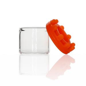 Mini Silicone Concentrate Container Wide Neck Borosilicate Glass Jar With Lid
