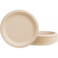 China Compostable 7 Inch Paper Plates , Disposable Bagasse Plates Waterproof on sale