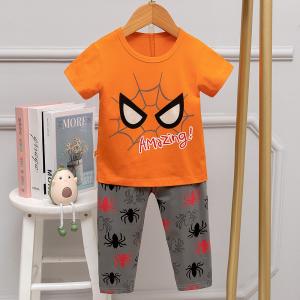 China Korean comfortable Short Sleeve Long Pants Pajamas Children Cotton Summer Pajamas supplier