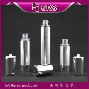 China TA021 15ml 30ml 50ml cylinder shape silver airless cosmetic pump bottle wholesale