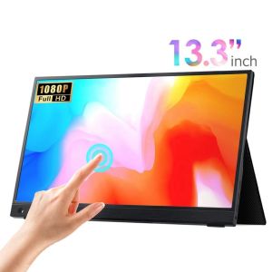 China 13.3 Inch Touchscreen Portable Monitor , USB C Portable Gaming Monitor with Desktop Stand for Laptop Computer Phone Second/Extend Screen on sale