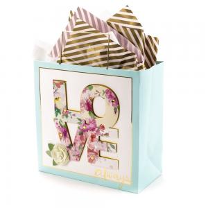 Folding Style Customized Logo Luxury Boutique Valentine's Day Shopping Paper Gift Bag