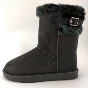 China Waterproof Anti Slippy Lady Faux Fur Rain Boots With PVC Sole supplier