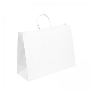 China Custom Printed Paper T Shirt Bags White Gift Craft Shopping Paper Bag With Handles supplier