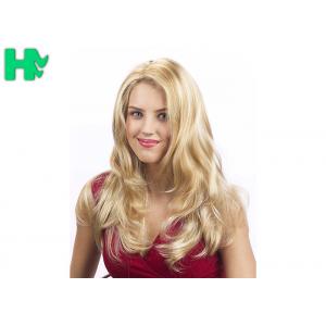 China 22 Heat Resistant Fiber Hair Long Curly Hair Wigs Blonde Color For Office Lady supplier