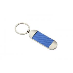 Ellipse Texture PU Leather Key Chains Holder Blue Souvenir Promotion