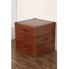 China 58cm Height Vintage Leather cabinet Side Table nightstand table With 3 Drawers wholesale
