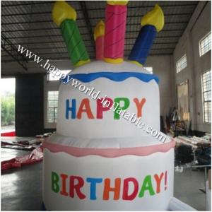 China Bright and colourful, inflatable birthday cake saying happy birthday supplier