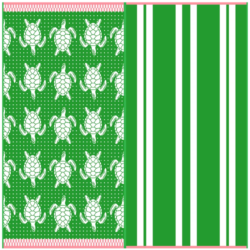 China 超ソフトコットンベロアビーチタオルセット、速乾性、海洋生物パターン、海洋保護 wholesale