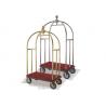 China Hotel Lobby Room Service Trolley Stainless Steel Mirror Gold Finish with Red Carpet Platform wholesale
