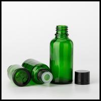 China Olive Essential Oil Glass Bottles Green Round Tamper Proof Screw Cap TUV Approval on sale