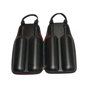 China Black Customized Wine Carrying Case Debossed Outer Storage Organized Bag supplier