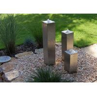 China Square Cylinder Cascading Garden Water Fountain Feature Of Stainless Steel on sale