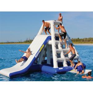 China Adults 3.7mH Inflatable Floating Water Slide EN71 Plato PVC For Parks supplier