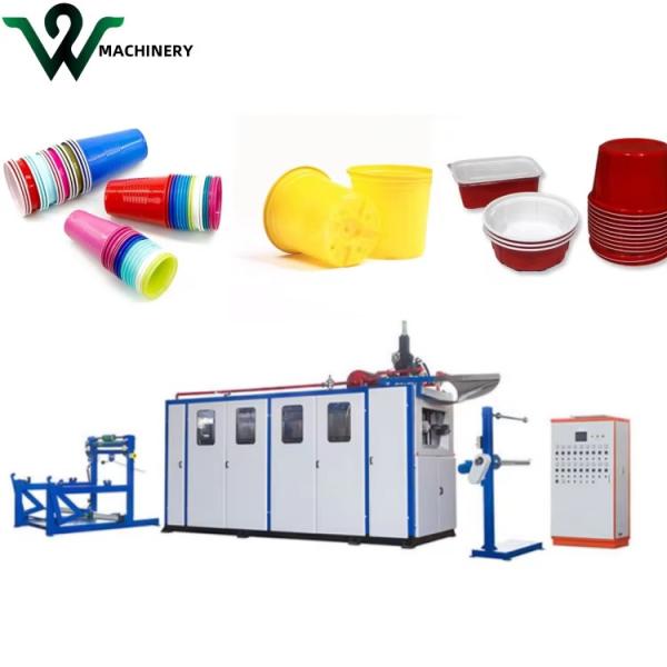 11KW Heating Power Fully Automatic Plastic Flower Pot Making Machine for Plastic Cup Box and Cake Production