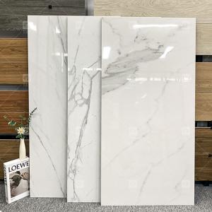 600x1200mm High Glossy Carrara White Polished Glazed Tile For Floor Marble Porcelain Tiles
