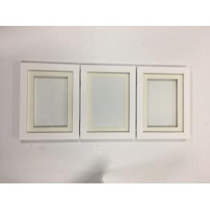 China 3 Window Folded Wooden Baby Clay Frame With Glass Cover Handprint wholesale