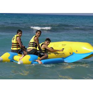 China Yellow 0.9mm PVC Inflatable Fly Fish Inflatable Toy Boat For Water Game supplier