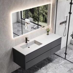 China Hotel Wall Mounted Bathroom Cabinet Modern Bathroom Mirrored Cabinet With LED Light supplier