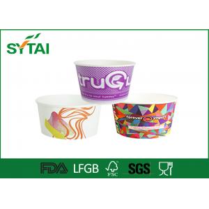 China Custom Logo Disposable Paper Ice Cream Cups for Yogurt or Milk 16oz Red White Multi Color supplier