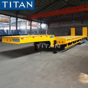 China TITAN 4 axle drop deck semi low loader lowbed trailer for sale supplier