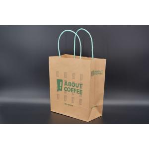 China Juice Takeaway Eco Paper Bags Wood Pulp Kraft Flexo Printing supplier