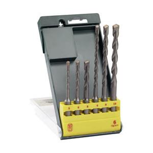 6PCS SDS Plus Hammer Drill Bit Set with Straight Tipped Sandblated