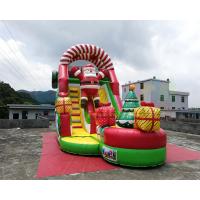 China Santa Claus Commercial Inflatable Slide Christmas Bouncy Castle For Public on sale