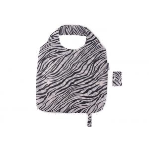 Black And White Zebra Stripes Folding Tote Bag , Large Capacity Eco Shopping Bag