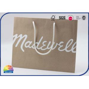 4C Print Kraft Paper Bags Matte Lamination With Cotton Handles