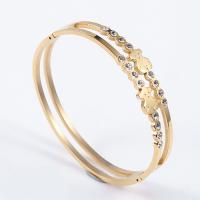 Fashionable Stainless Steel Jewellry Crystal Ladies Gold Bracelet For Shopping
