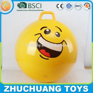 smile face jumping ball with handle for adults