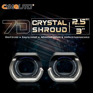 Fireproof 7D LED Angel Eyes Halo Ring Shroud For 3 Inch Projector Lens PC Cover With Crystal Angel Eye