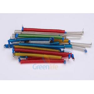 China Stainless Steel Core Coiled Security Tethers Colorful Cords With Screw Terminals supplier