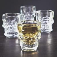 China 0.5cl Machine Made Wholesale Skull Shot Glass Bulk on sale