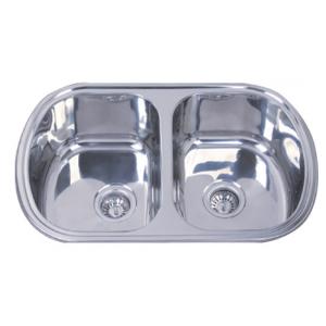 180MM Stainless Steel Double Bowl Sink With Rounded Corners Drop In