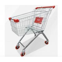 China Zinc Powder Coating Supermarket Shopping Trolley Cart With Flexible Wheel on sale
