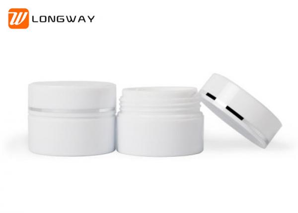 White Plastic Double Deck Cosmetic Sample Jars / Small Cream Jars 15g 30g