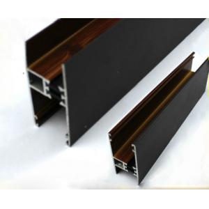 China Square / Round Wood Finish Aluminium Profiles Black Color For Building Material supplier