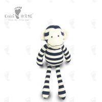 China 32cm 100 Cotton Stuffed Animals Black White Stripe Zebra Plush Toy Monkey Mascot on sale