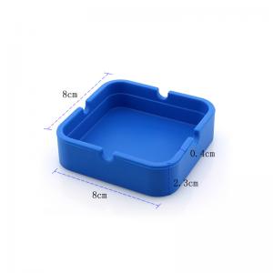 Blue HESEN SGS Square Silicone Ashtray