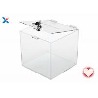 China Fashion Acrylic Charity Box / Transparent Acrylic Donation Box With Lock on sale