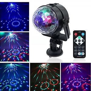 China USB Interface Remote Controller LED Crystal Car Small Magic Ball Light Colorful Rotating Stage Effect Lights supplier