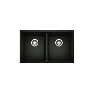 Black Quartz  Double Bowl Composite Kitchen Sink  1CM Thickness Undermount